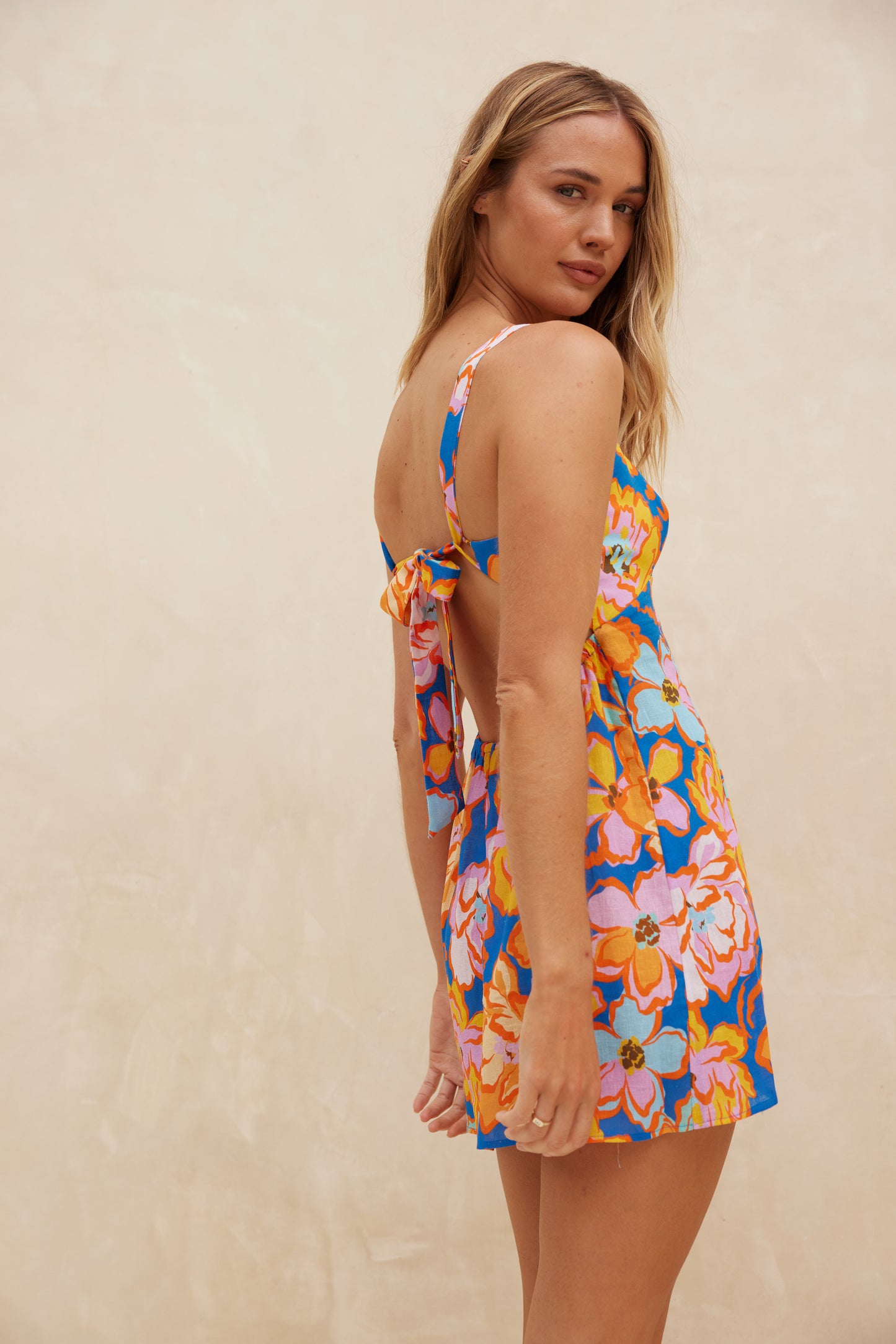 The Aquari Mira Mini Dress Santorini Floral