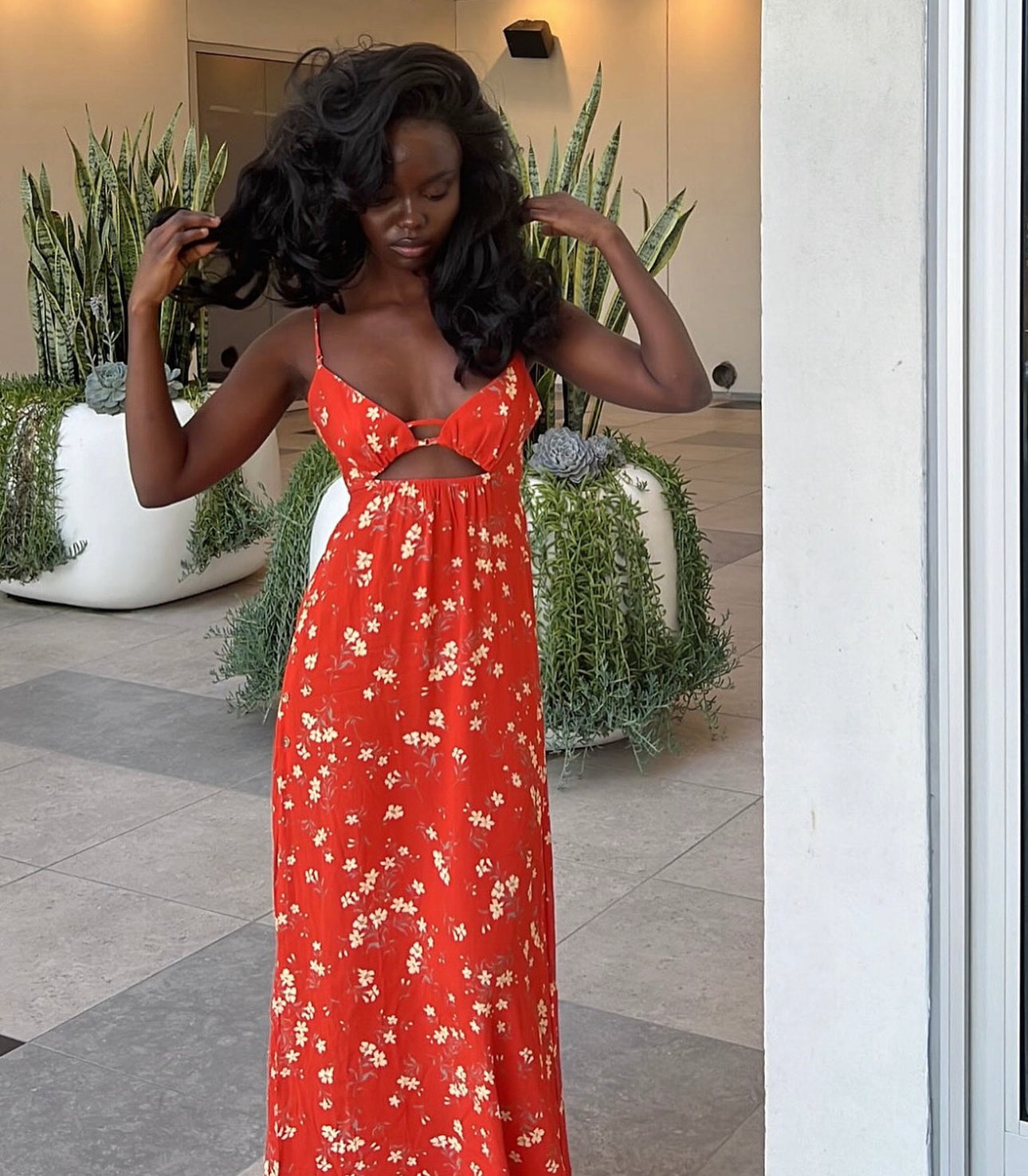 Calypso Dress Scarlet Sage
