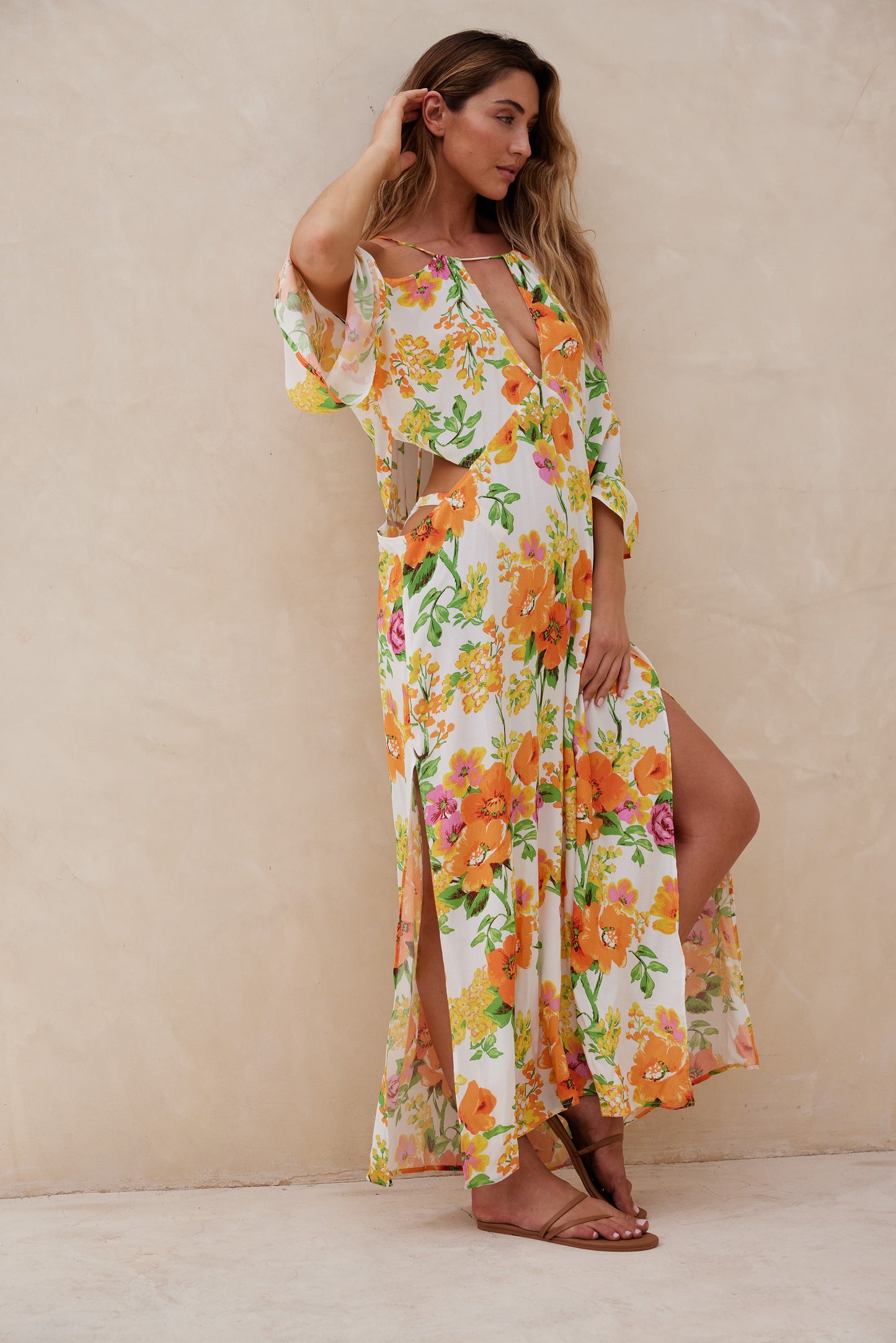 The Aquari Wanderlust Kaftan Retro Floral