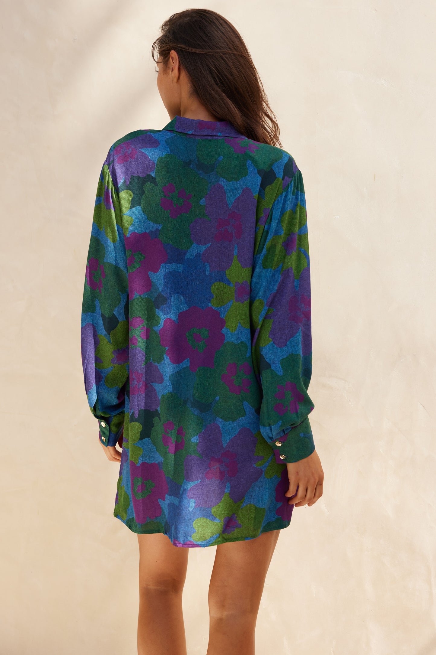 Solara Shirt Dress Night Bloom