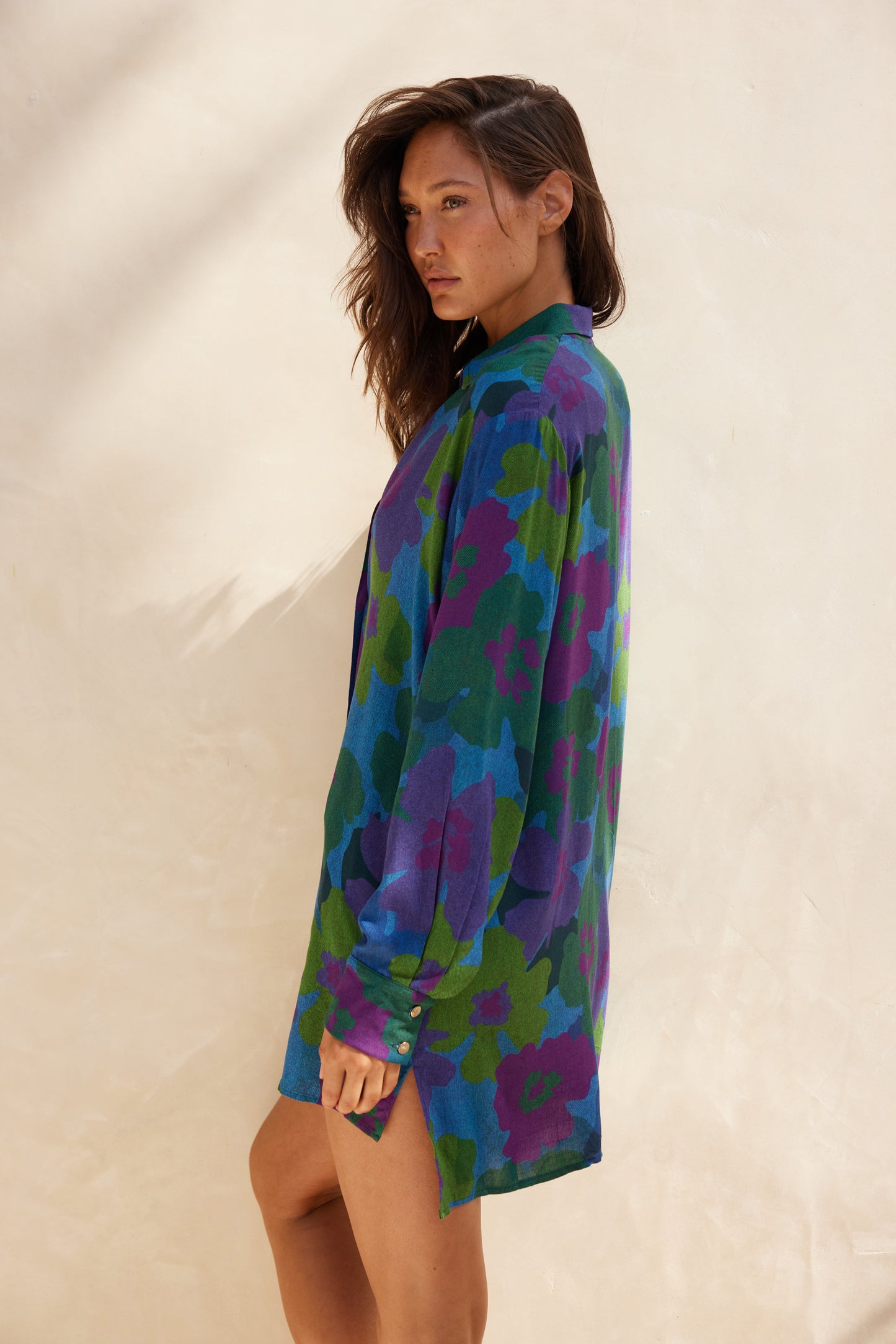 Solara Shirt Dress Night Bloom