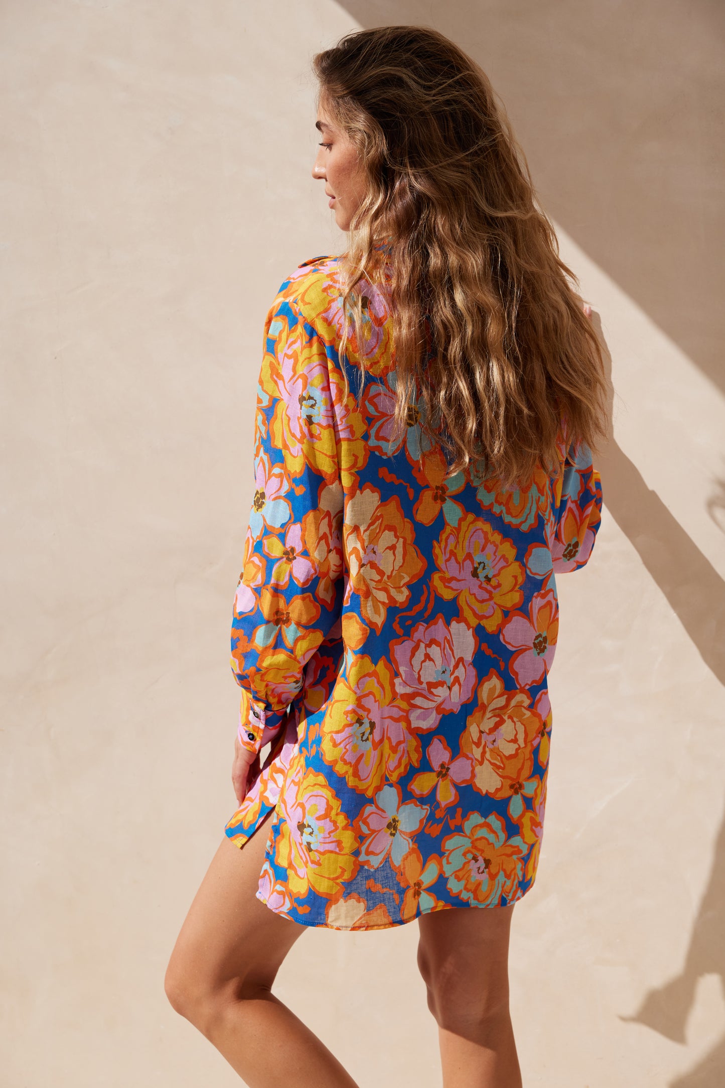 The Aquari Solara Shirt Dress Santorini Floral